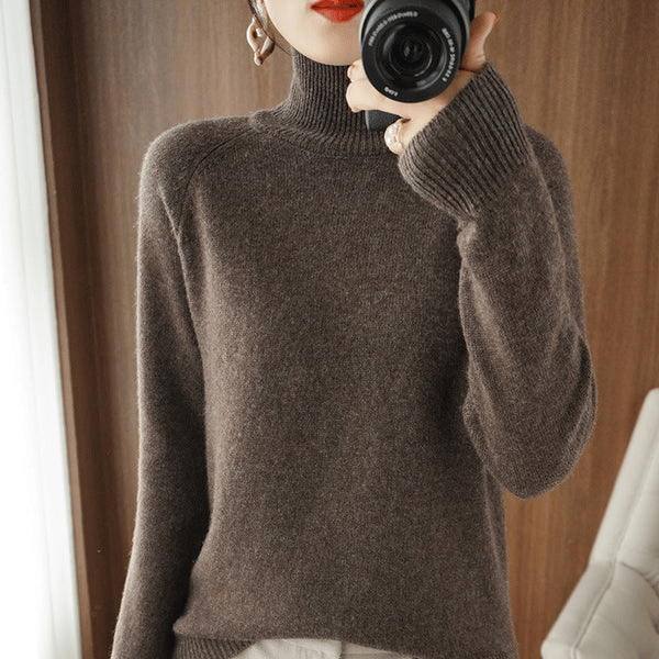 ✨This month's best-selling products💥Women;S Solid Turtleneck Cashmere Knit Sweater - naotstore