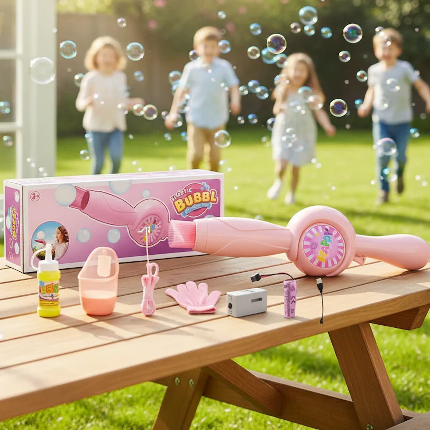 Light Up Musical Fog Bubble Wand | Dream Smoke Bubbles Summer Kids Toy