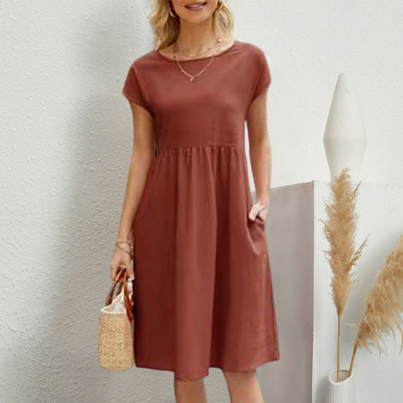 🔥Last day! 💥Special sale - Women's Cotton Round Neck Dress - naotstore