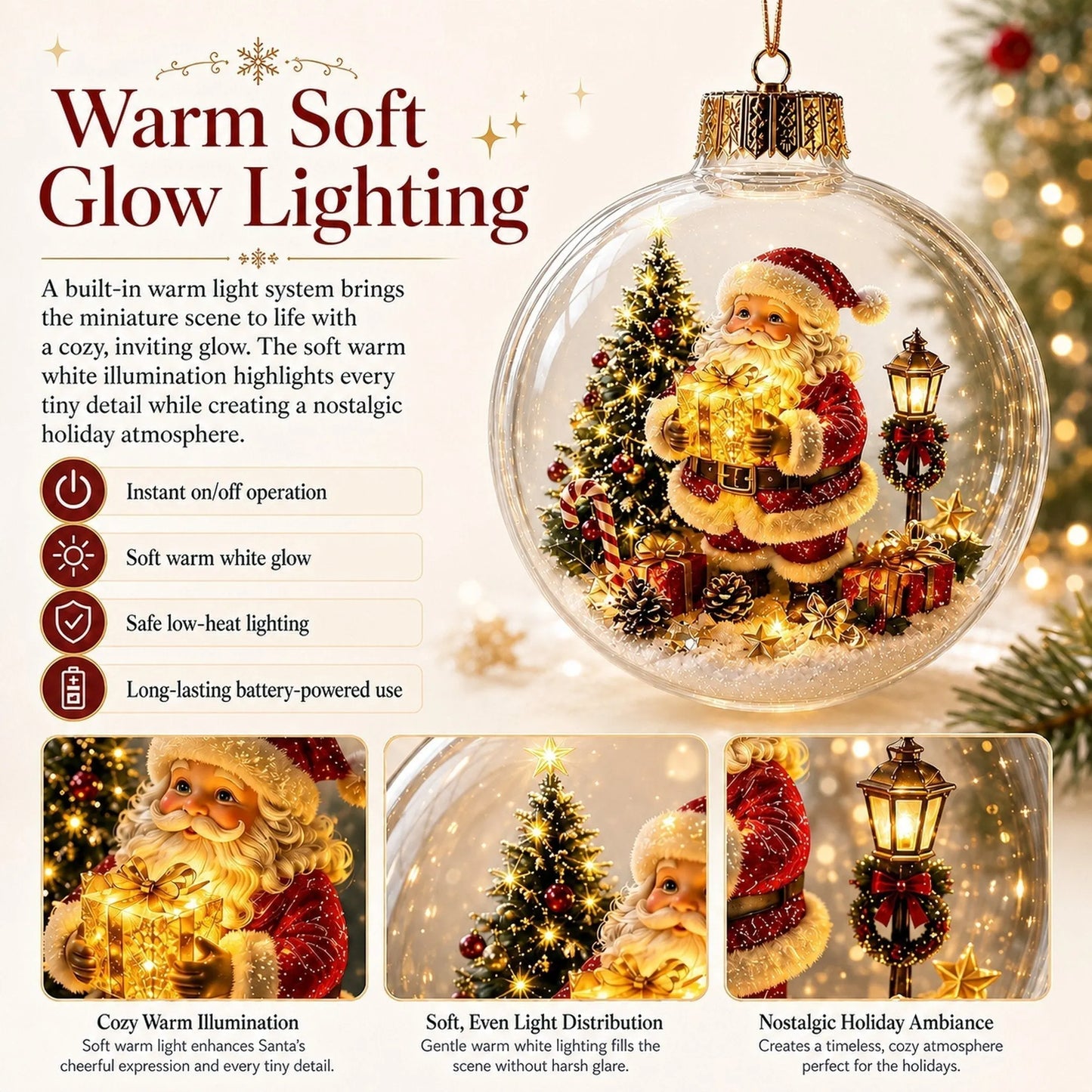 🎄Glowing Christmas Diorama Ornament✨Tiny Winter World Decor