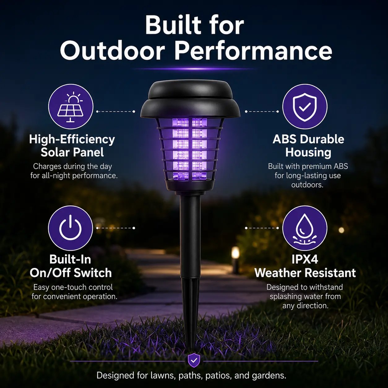 ☀️🦟Outdoor solar-powered UV mosquito killer lamp