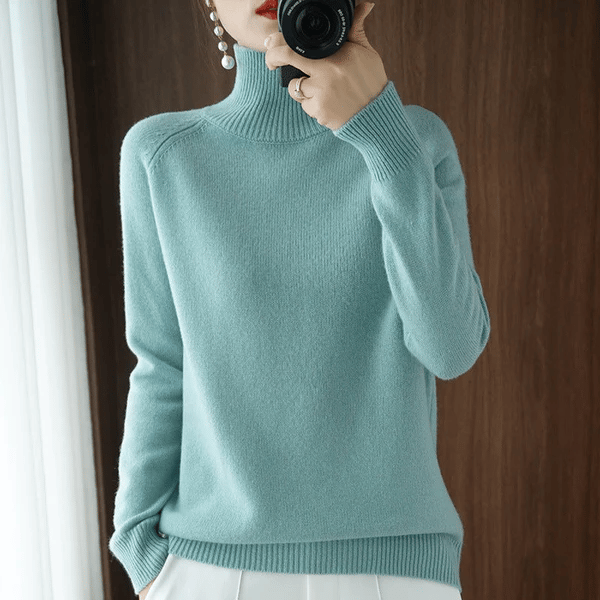 ✨This month's best-selling products💥Women;S Solid Turtleneck Cashmere Knit Sweater - naotstore