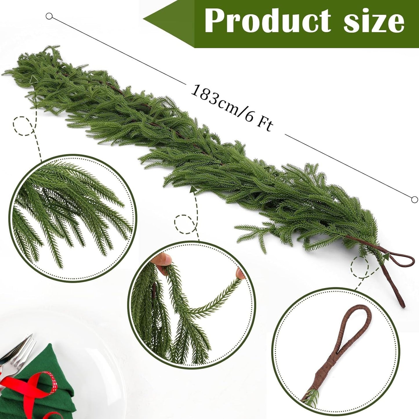 🔥Last day! 💥Special sale - real touch deluxe norfolk pine garland