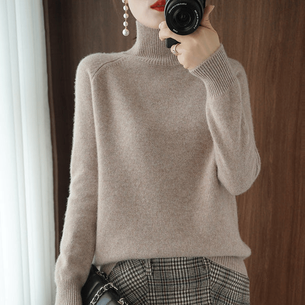 ✨This month's best-selling products💥Women;S Solid Turtleneck Cashmere Knit Sweater - naotstore