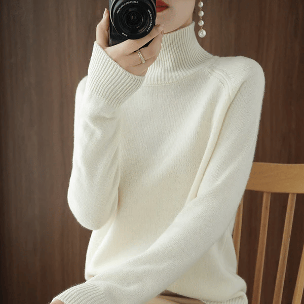 ✨This month's best-selling products💥Women;S Solid Turtleneck Cashmere Knit Sweater - naotstore