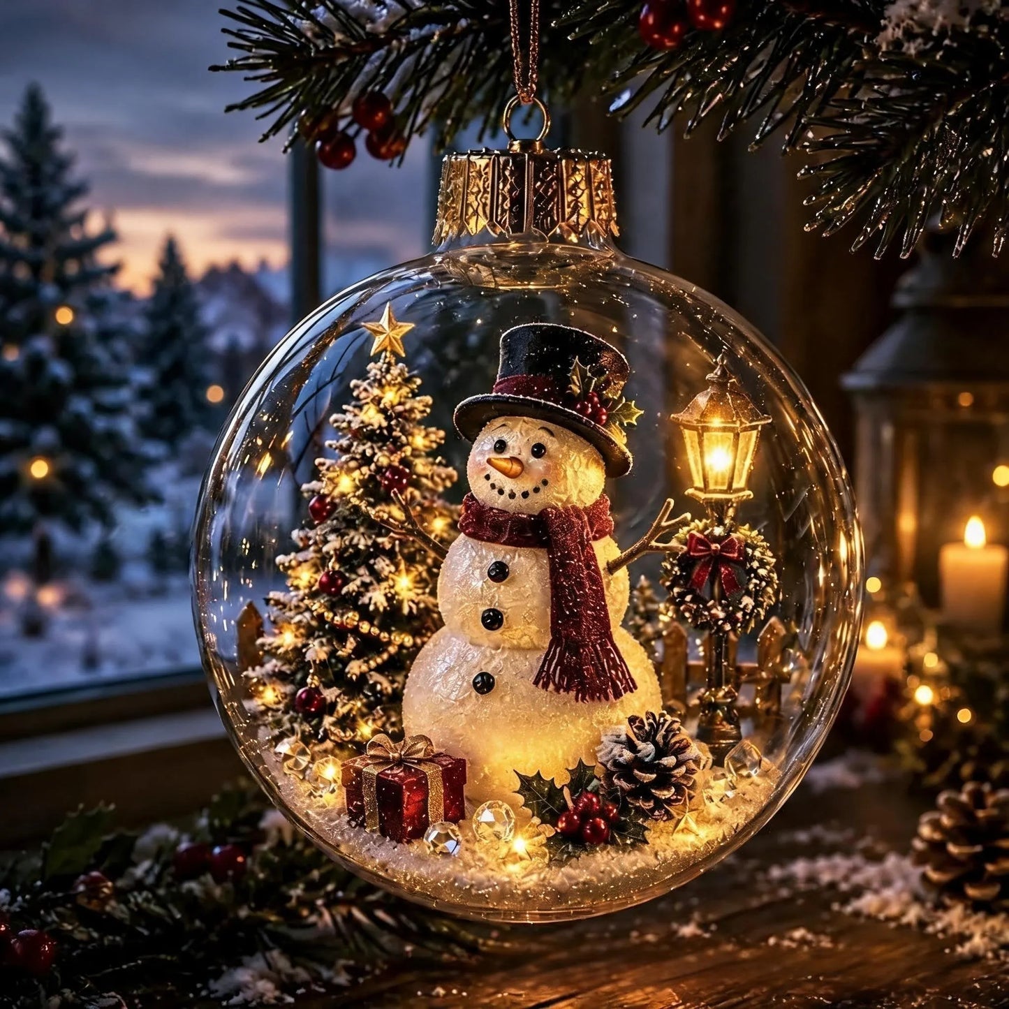 🎄Glowing Christmas Diorama Ornament✨Tiny Winter World Decor