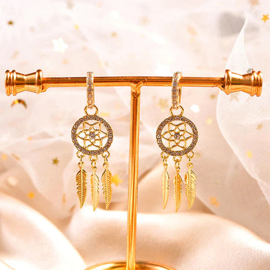 Dreamcatcher Crystal Charm Earrings - naotstore