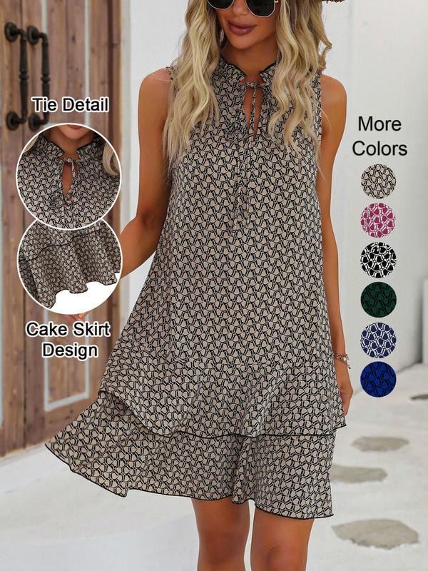 💥Hot-selling 👗women's geometric print dress