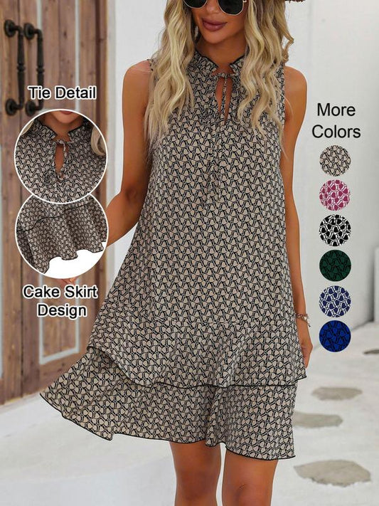 💥Hot-selling 👗women's geometric print dress