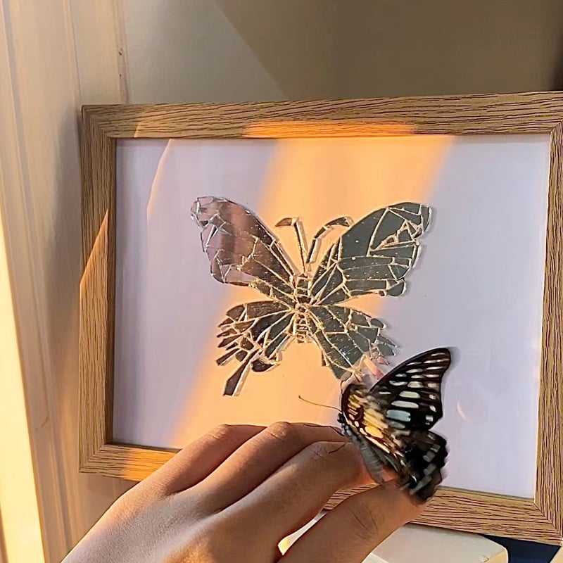 🦋Last day! 💥Special sale - Creative handmade DIY - Butterfly Broken Mirror Photo Frame - naotstore