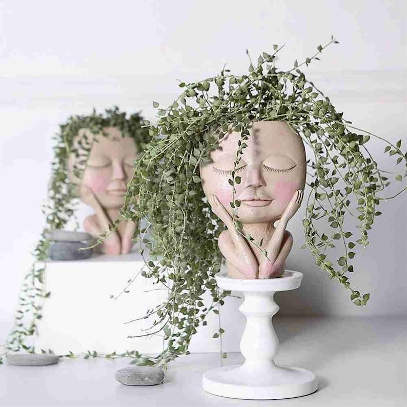 💝Last day! 💥Special sale - Girl Face Head Planter - naotstore