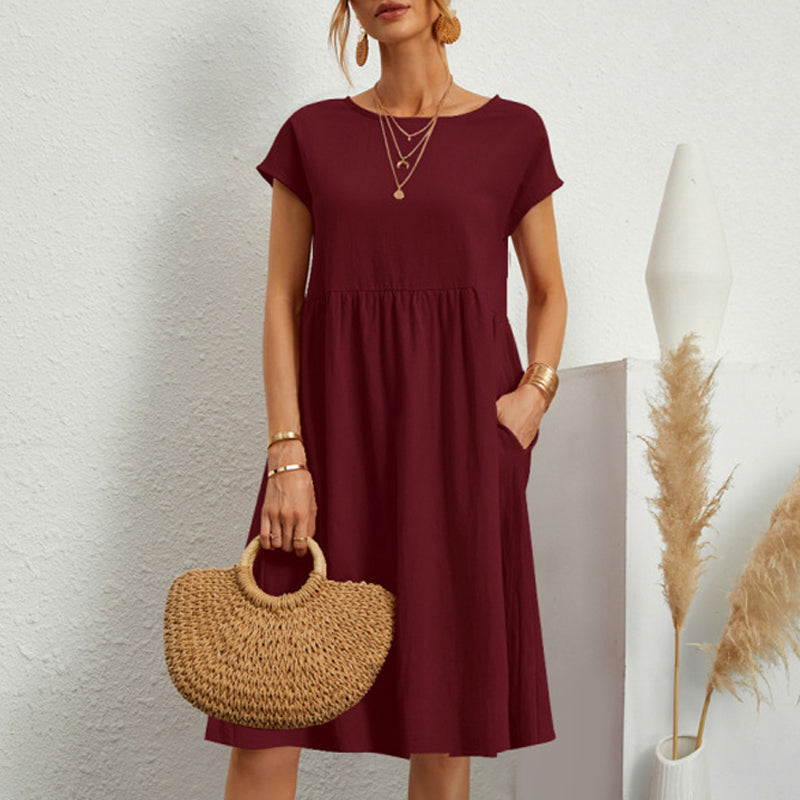 🔥Last day! 💥Special sale - Women's Cotton Round Neck Dress - naotstore