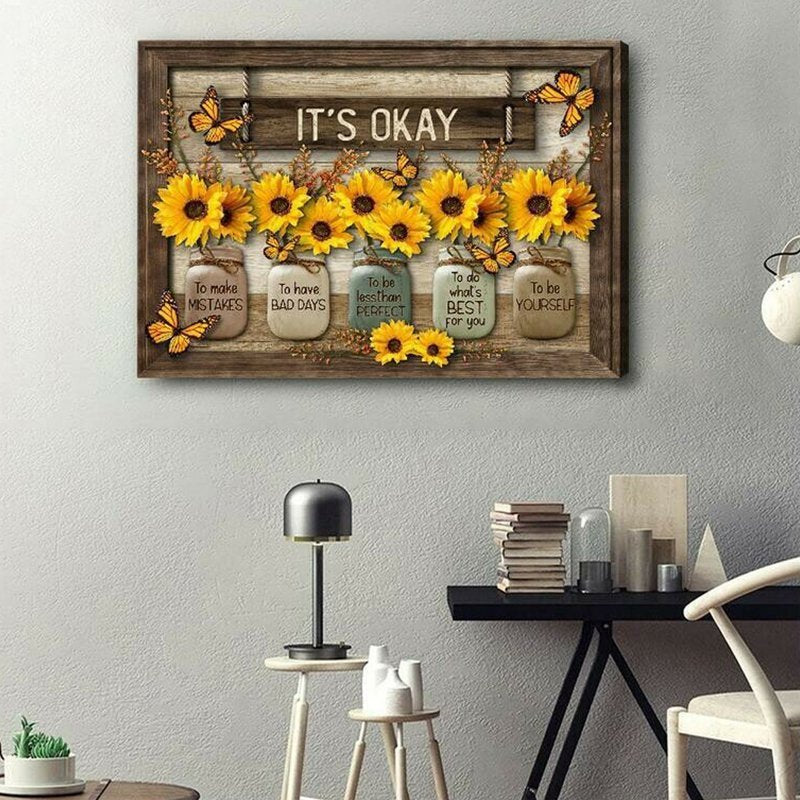 🌻Last day! 💥Special sale - Butterfly Sunflowers Wall Art - naotstore