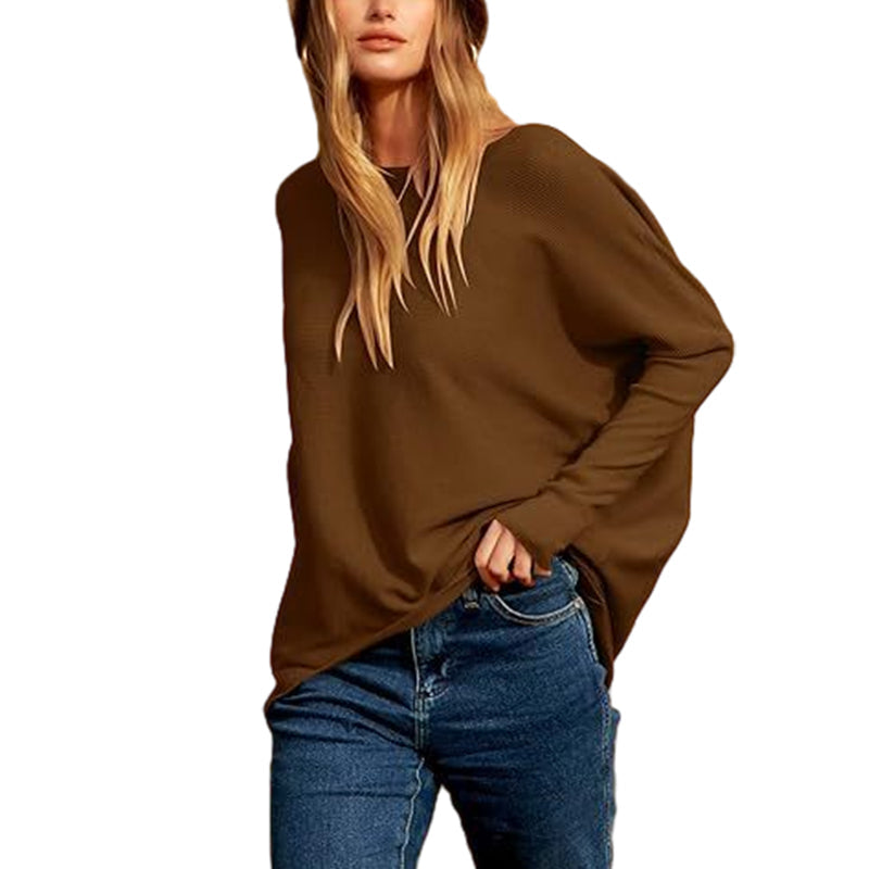 🤣Last day! 💥Special sale - Women's Irregular Oversized Dolman Sleeve Knitted Pullover - naotstore