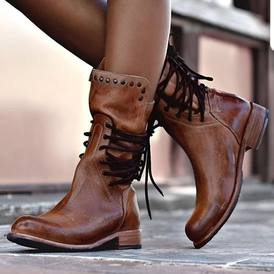 Naotstore - Leather ankle boots with laces