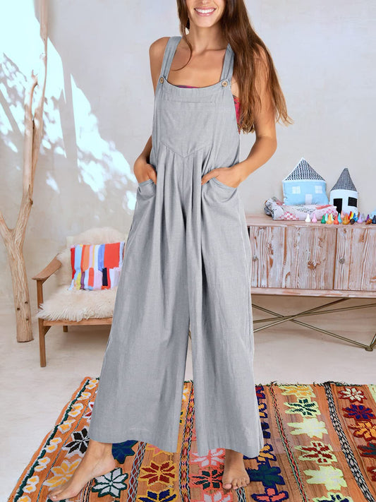 Naotstore - SALE PLUS SIZE WIDE LEG OVERALLS JUMPSUIT