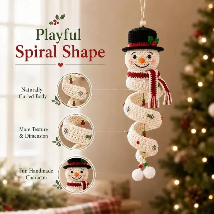 🧶☃️ DIY Crochet Spiral Snowman Ornament Kit ☃️ Cute Christmas Project