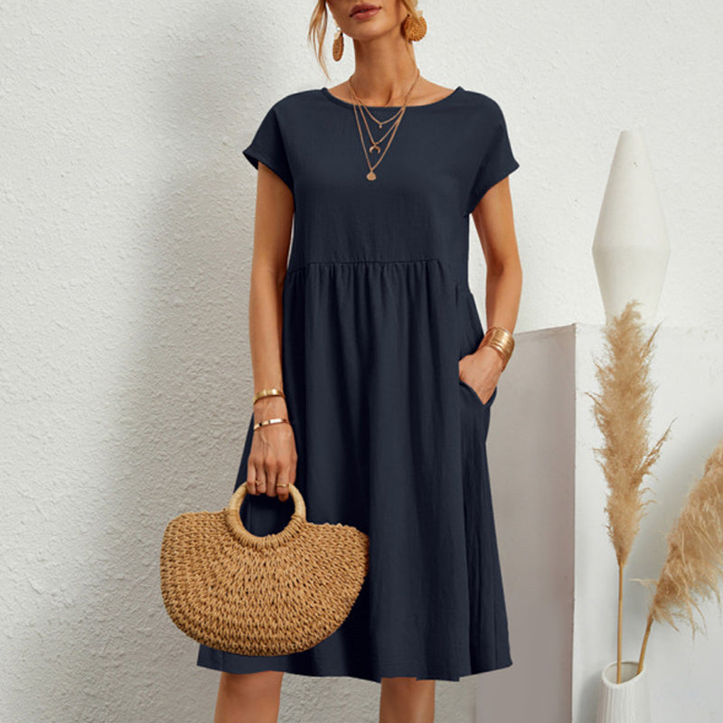 🔥Last day! 💥Special sale - Women's Cotton Round Neck Dress - naotstore