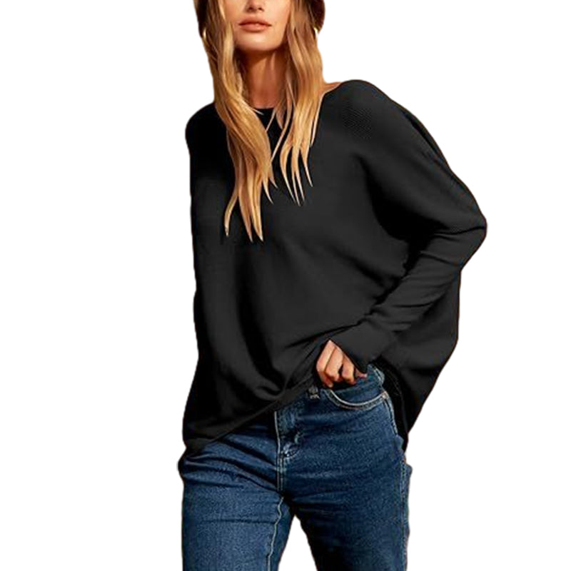 🤣Last day! 💥Special sale - Women's Irregular Oversized Dolman Sleeve Knitted Pullover - naotstore