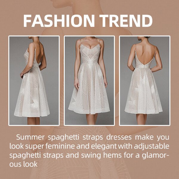 Stylish V-neck slip dress with subtle shimmer