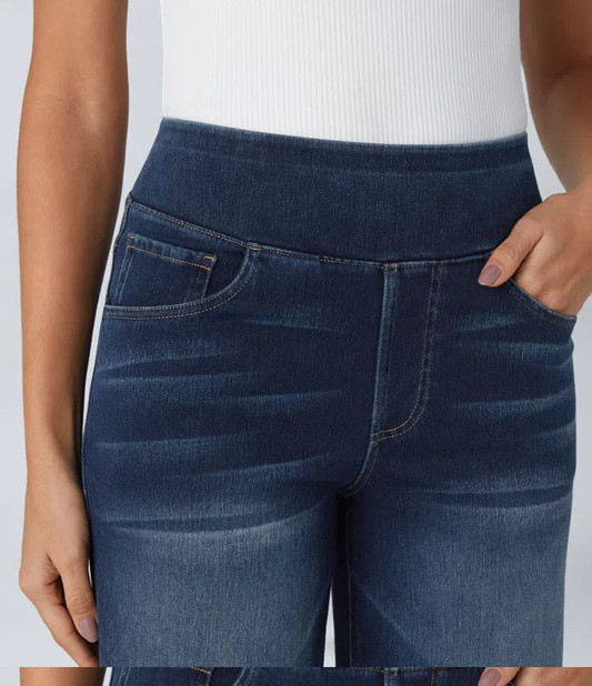 Naotstore - Super Stretch High-Waisted Wide Leg Jeans