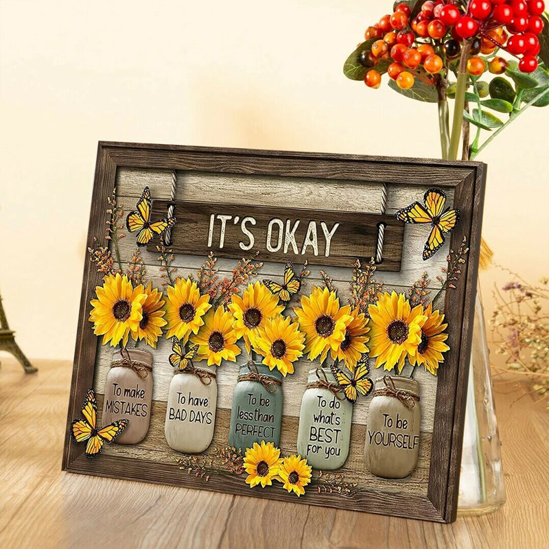 🌻Last day! 💥Special sale - Butterfly Sunflowers Wall Art - naotstore