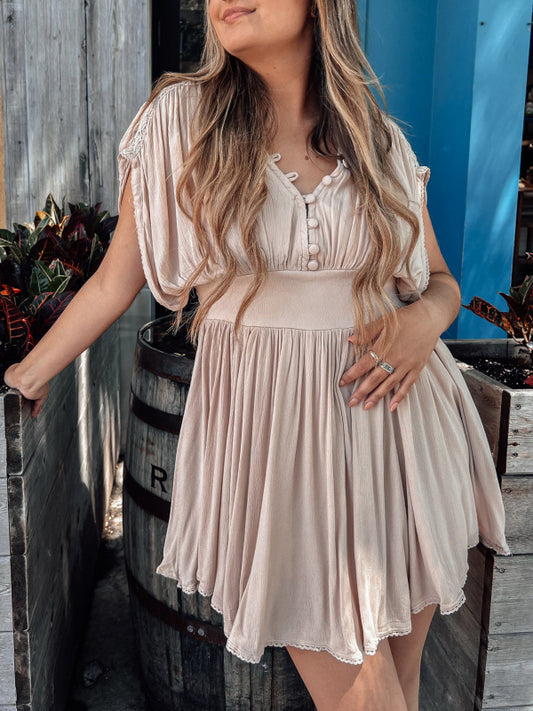 ✨This week's special price is $37.99💗Folds Button Elegant Casual Mini Dress