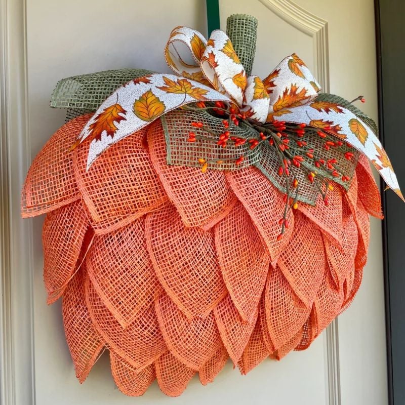 🍁Last day! 💥Special sale - Farmhouse Pumpkin Wreath For Front Door - naotstore