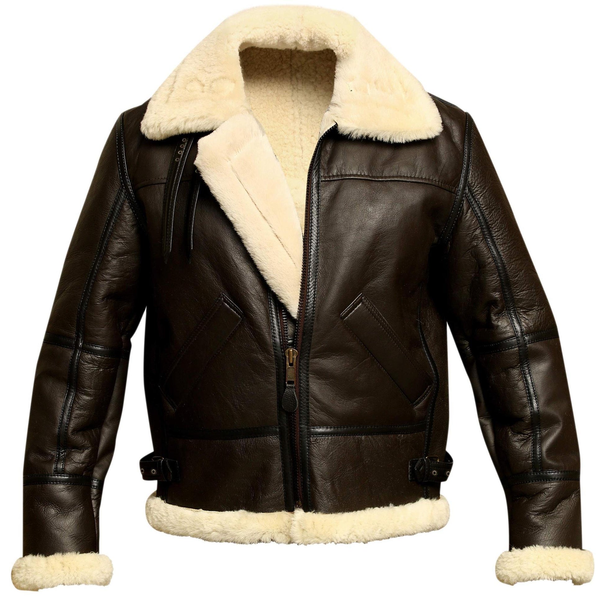 💥This week's specials - Aviator Bomber Jacket B3 Real Shearling Sheepskin Leather - naotstore