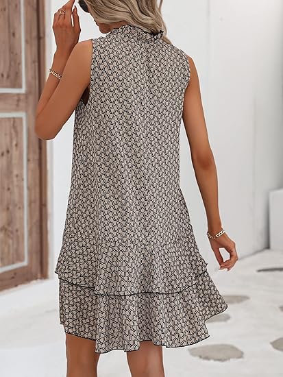 💥Hot-selling 👗women's geometric print dress