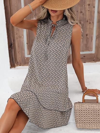 💥Hot-selling 👗women's geometric print dress