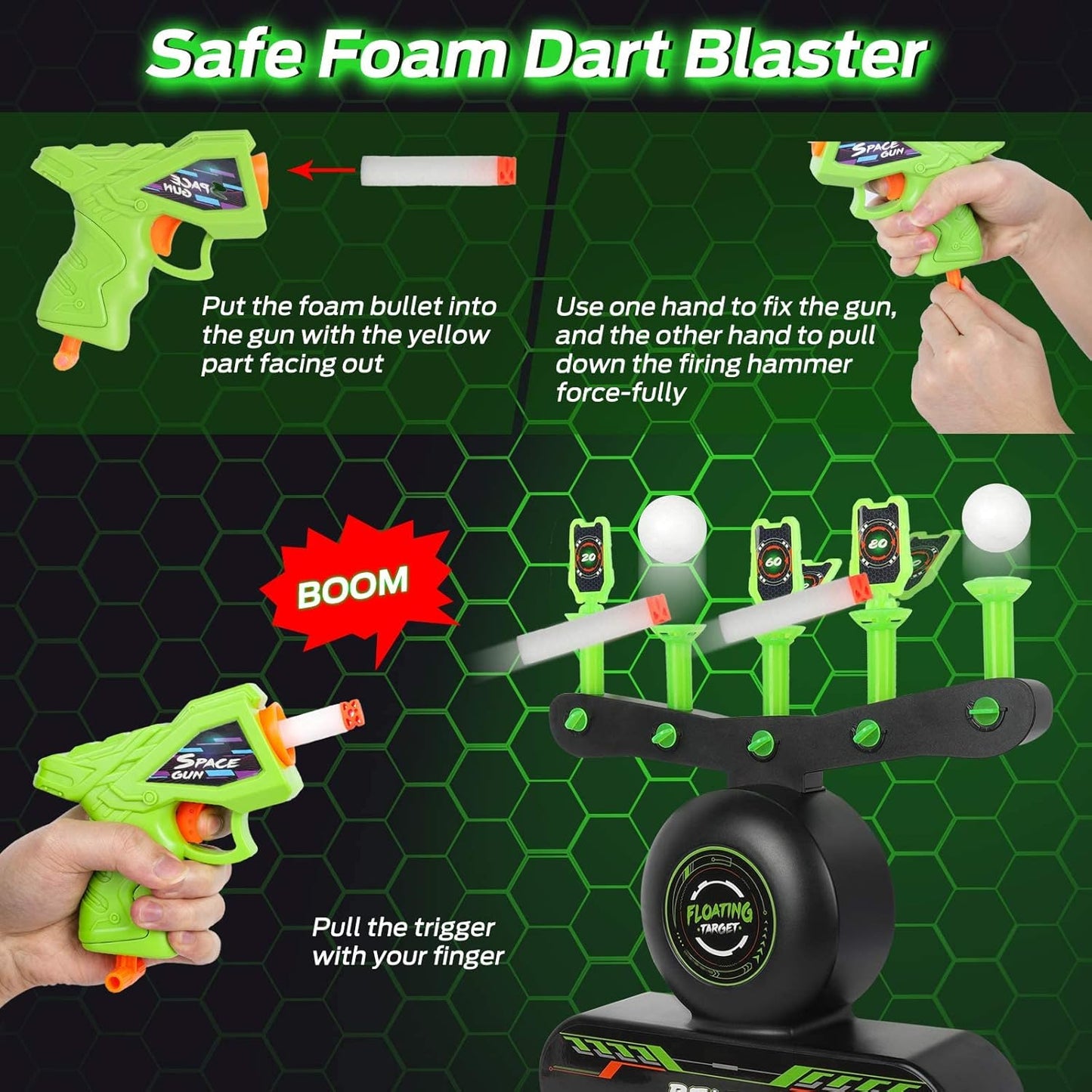 Electronic Foam Dart Blaster with Interactive Scoring Target