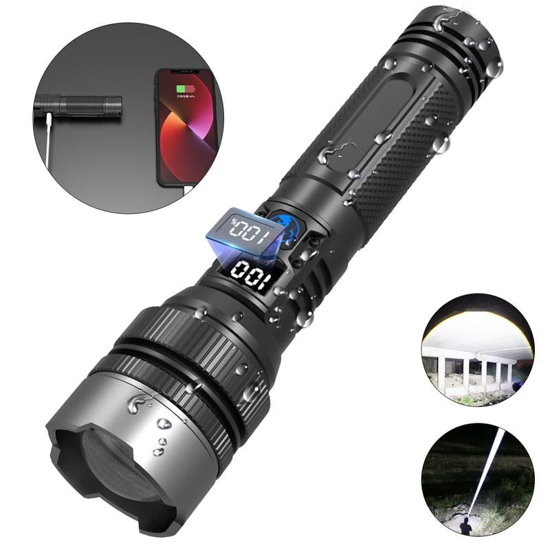 💡Super bright high-power telescopic focusing handheld flashlight