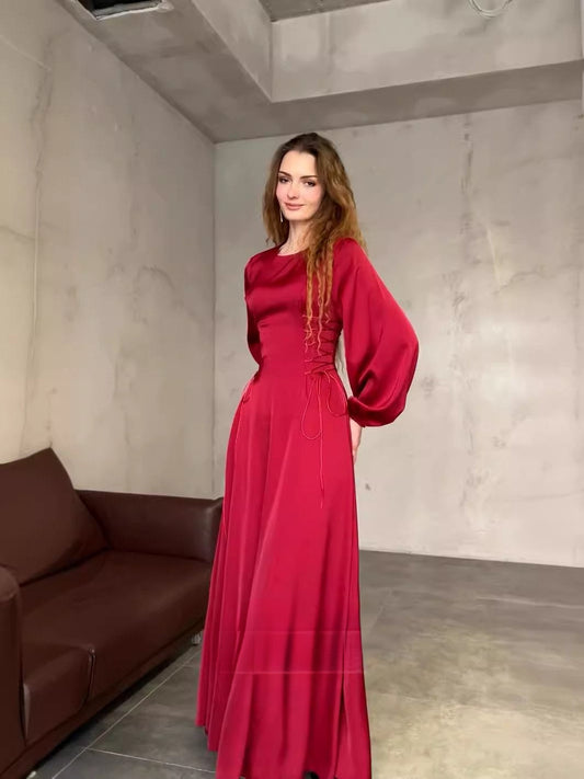 Naotstore - French Elegant Soft Elastic Cuff Long Dress