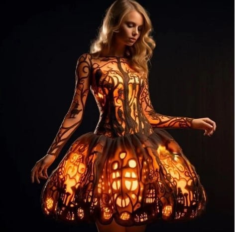 These stunning Halloween Silhouette Dresses Will Light Up Your Spooky Season!(Glow is a picture effect) - naotstore