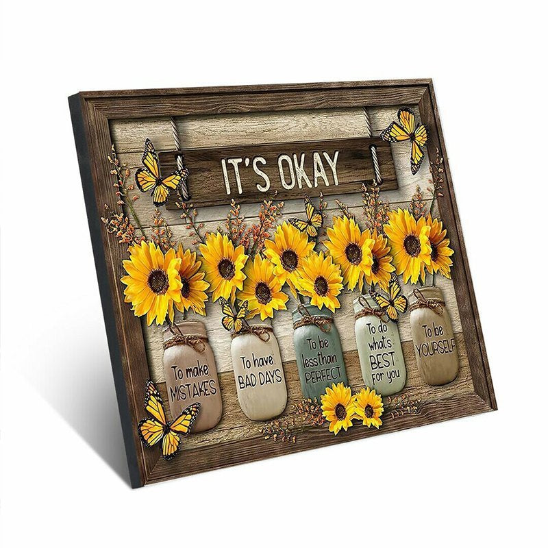 🌻Last day! 💥Special sale - Butterfly Sunflowers Wall Art - naotstore