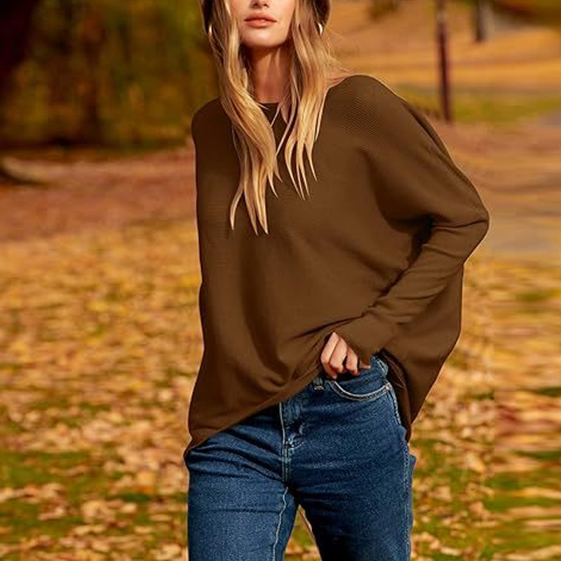 🤣Last day! 💥Special sale - Women's Irregular Oversized Dolman Sleeve Knitted Pullover - naotstore