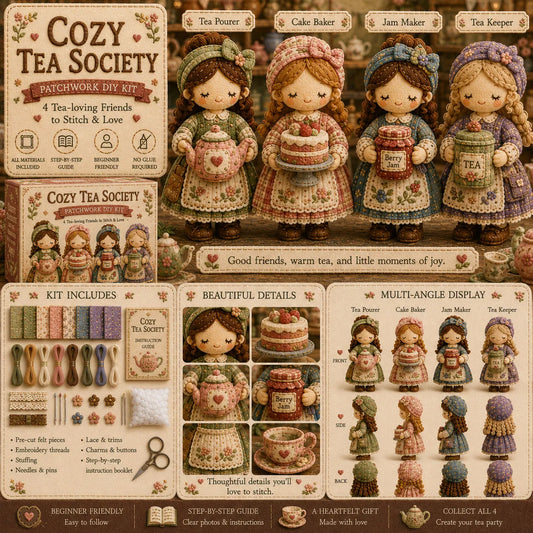 🧵👧Tiny Worlds Patchwork DIY Kit – Cute Mini Fabric Scene Craft Set