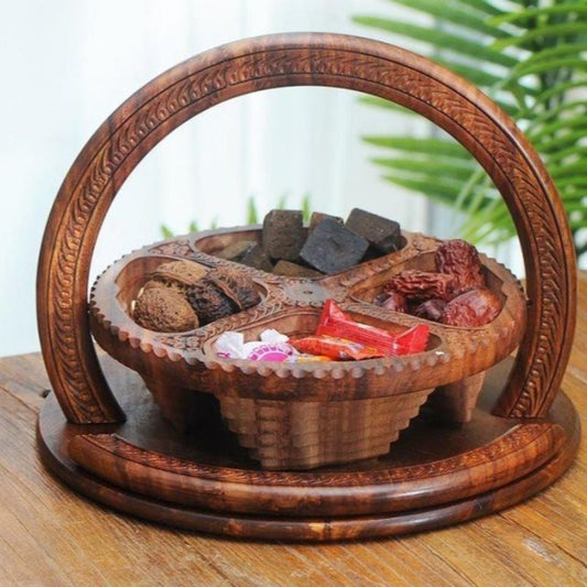 Naotstore - Handmade wood carving fruit plate