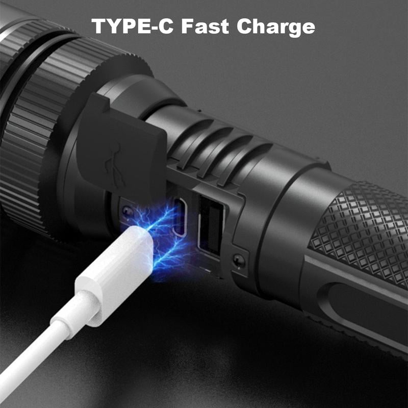 💡Super bright high-power telescopic focusing handheld flashlight