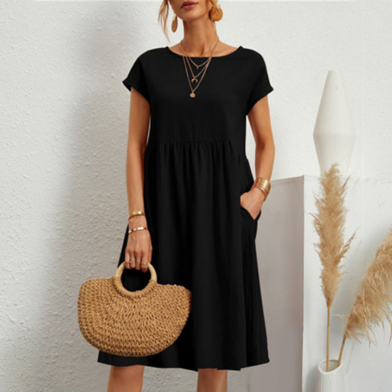 🔥Last day! 💥Special sale - Women's Cotton Round Neck Dress - naotstore