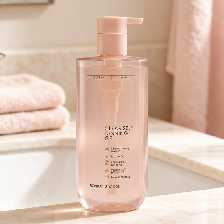 ☀️A lightweight, transparent tanning gel for a natural sun-kissed tan! ✨