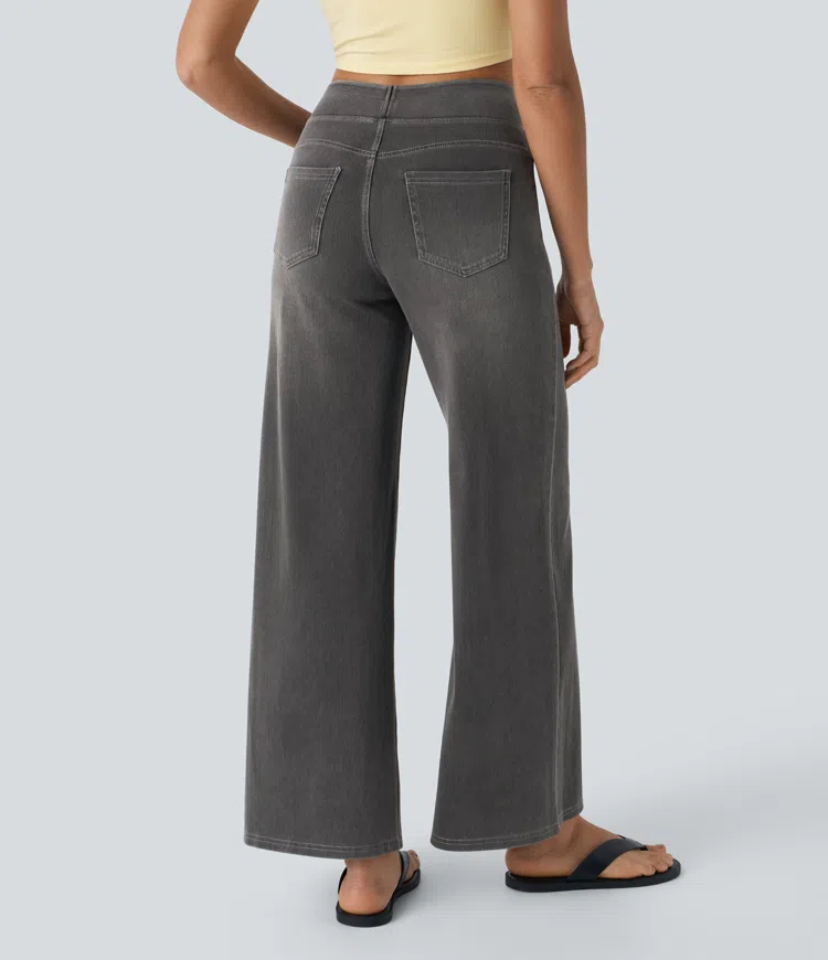 Naotstore - Super Stretch High-Waisted Wide Leg Jeans