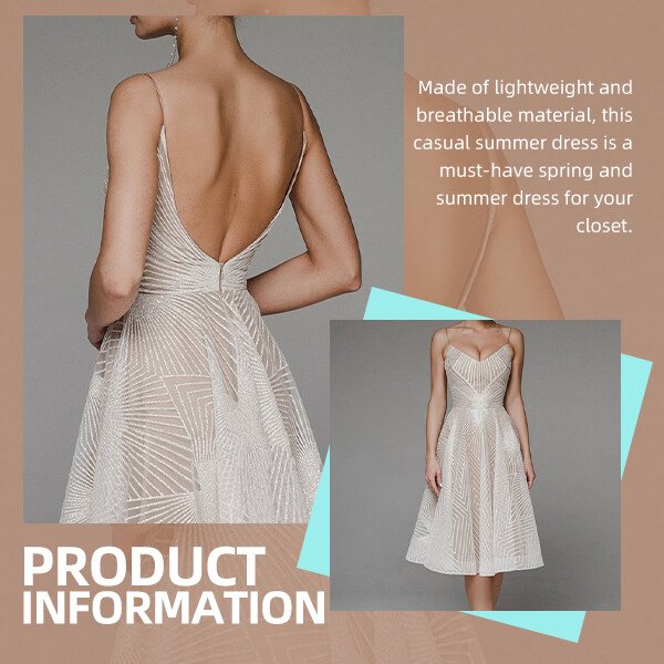 Stylish V-neck slip dress with subtle shimmer