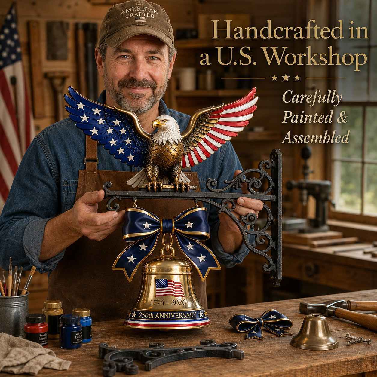 🔔🦅Spirit of Liberty Eagle Bell | 1776–2026 America Semiquincentennial Decor
