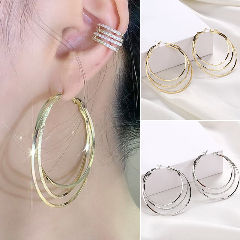 🔥Last day! 💥Special sale - Triple Ring Hoop Earrings - naotstore