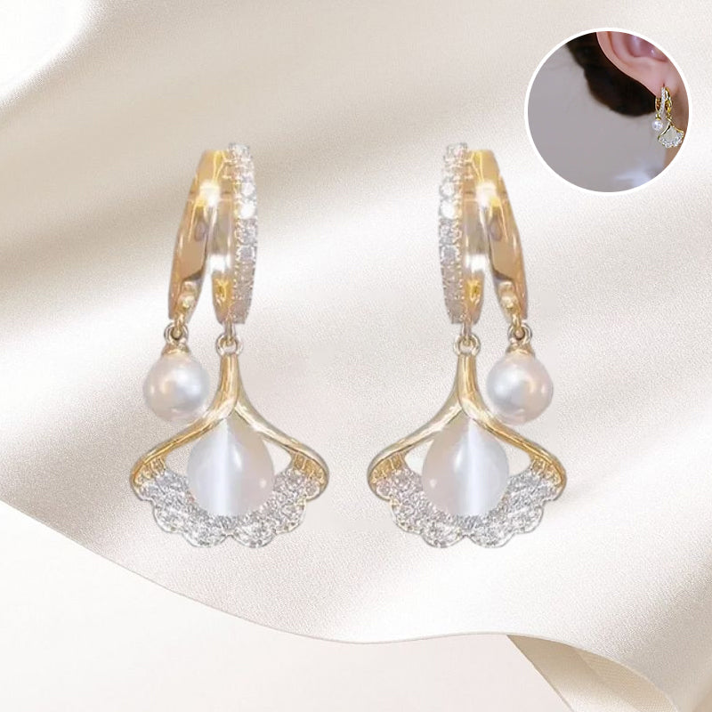 🔥Last day! 💥Special sale - Apricot Leaf Pearl Earrings - naotstore