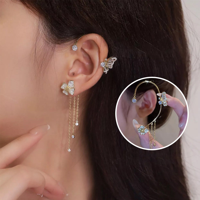 🔥Last day! 💥Special sale - Butterfly Tassel Style Zircon Earrings - naotstore