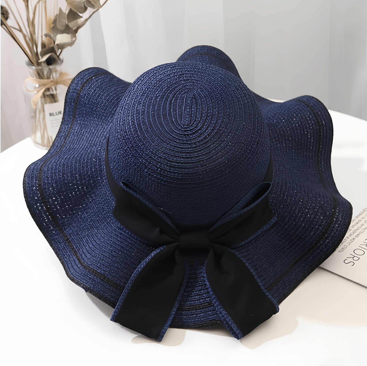 Fashionable sunshade, anti-UV, versatile travel seaside beach hat (navy blue) - naotstore