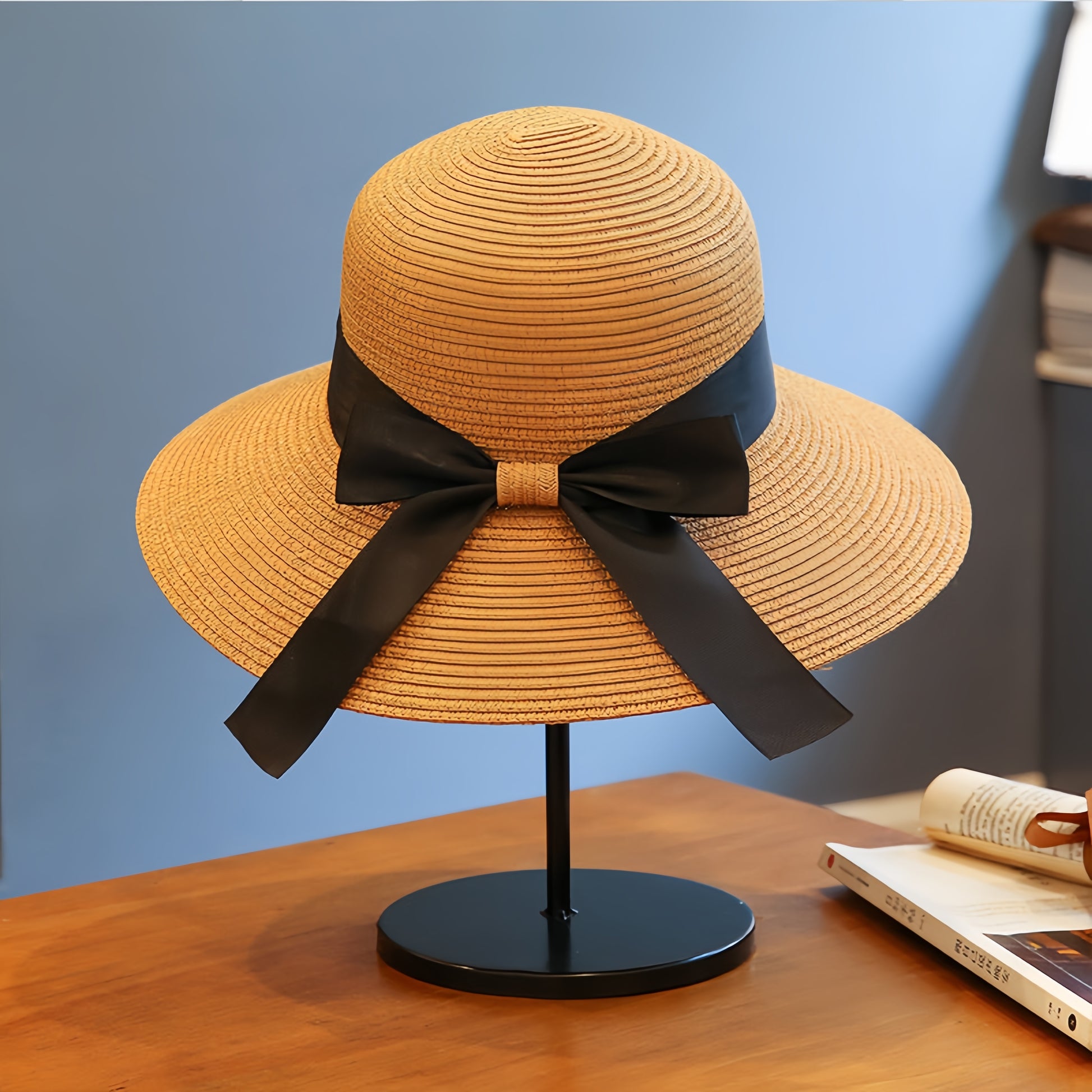 Simple and versatile sun protection Japanese style folding straw hat (khaki) - naotstore